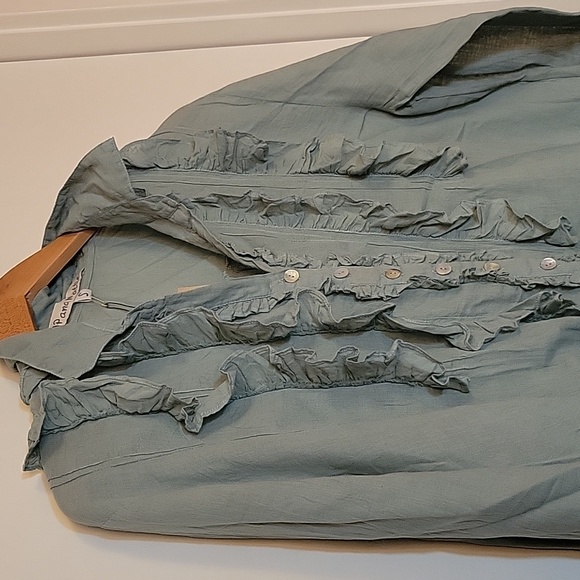 Sundance Ruffle Button Down Blouse - Picture 3 of 5